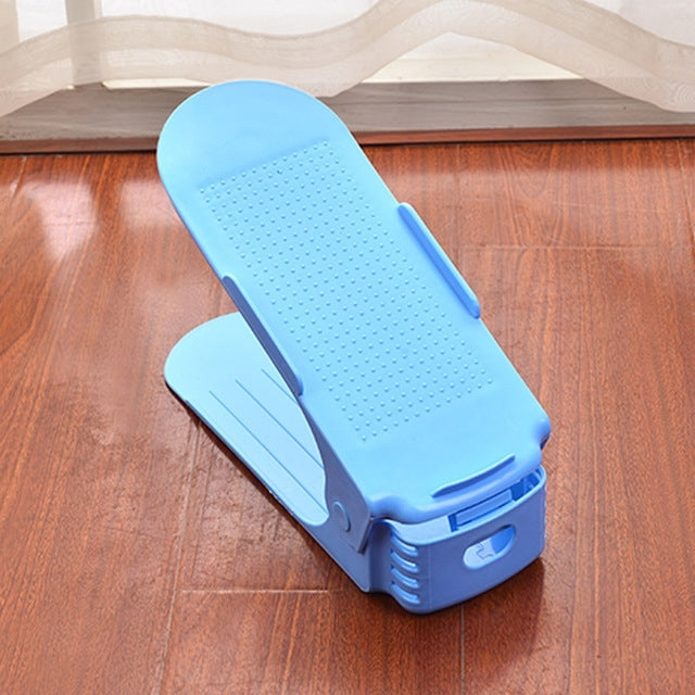 Household Simple Adjustable Storage Shoe Rack Shleves Slippers Plastic Bracket Cabinet
