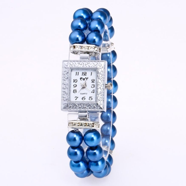 Square Dial Diamond Pearl Bracelet Watch