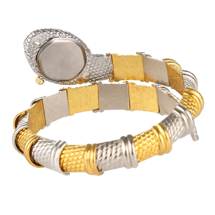 2 PCS Snake Shape Bracelet Diamonds-plated Quartz Watch