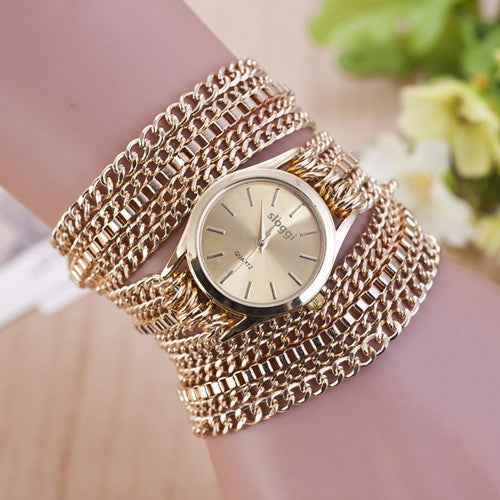 sloggi Women Circle Alloy Bracelet Quartz Watch(Gold)