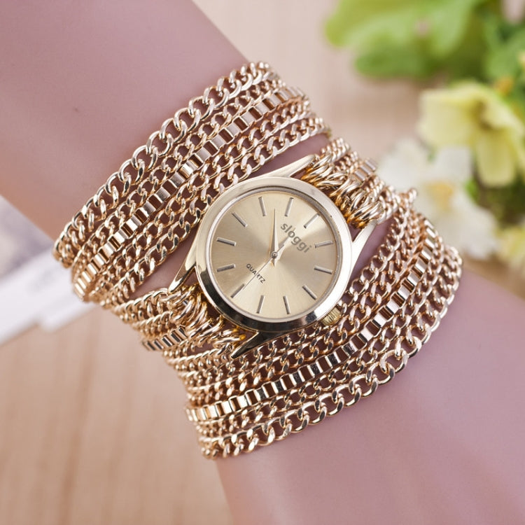 sloggi Women Circle Alloy Bracelet Quartz Watch(Gold)