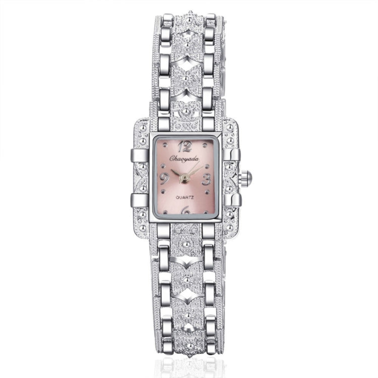 Square Dial Stainless Steel Strap Quartz Watch