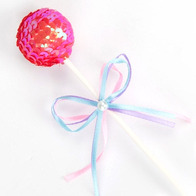 Ribbon Bow Sequin Ball Cake Party Dessert Inserted Card