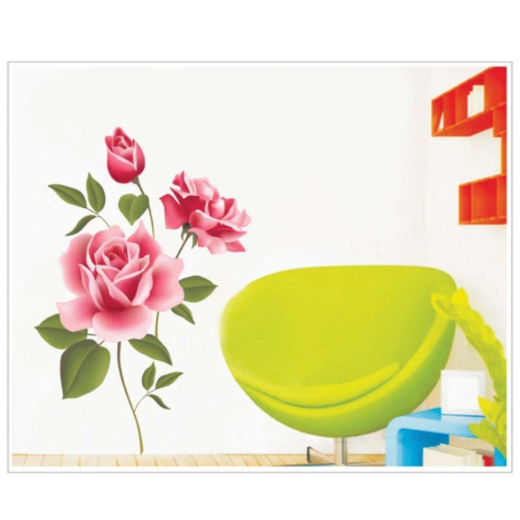 Removable PVC Green Wall Sticker Living Room Bedroom Sofa Classic Rose Wall Sticker