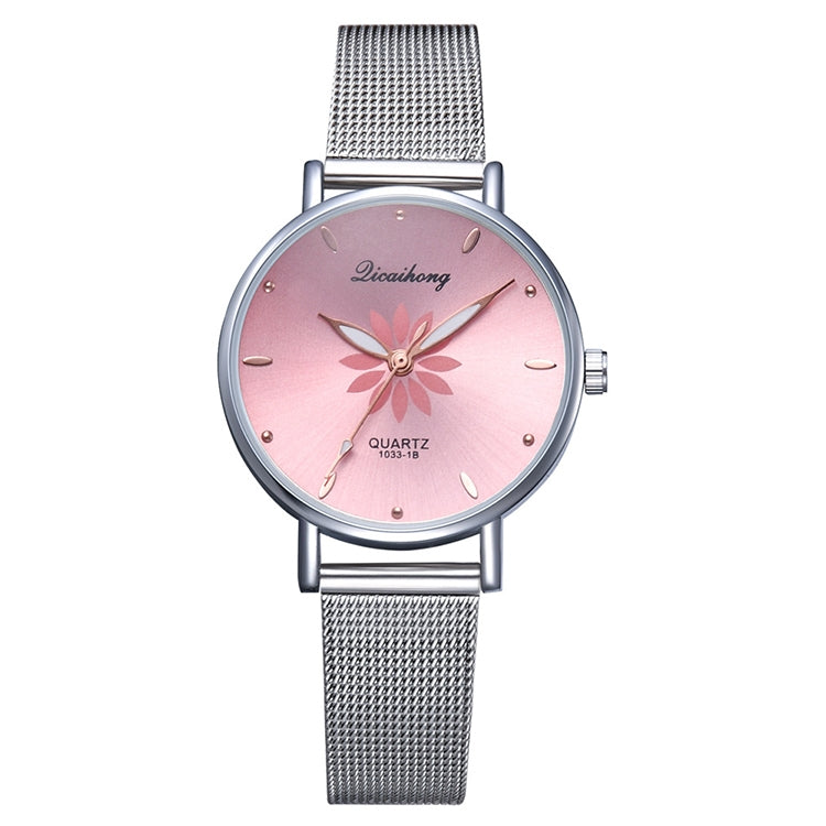 GAIETY Dial Flowers Metal Band Quartz Watch