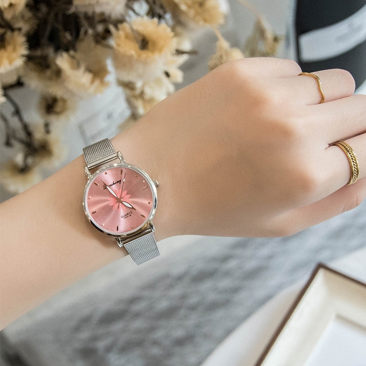 GAIETY Dial Flowers Metal Band Quartz Watch