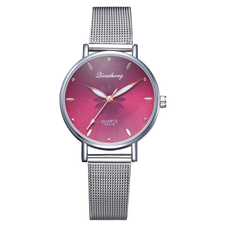 GAIETY Dial Flowers Metal Band Quartz Watch