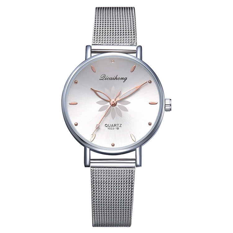GAIETY Dial Flowers Metal Band Quartz Watch