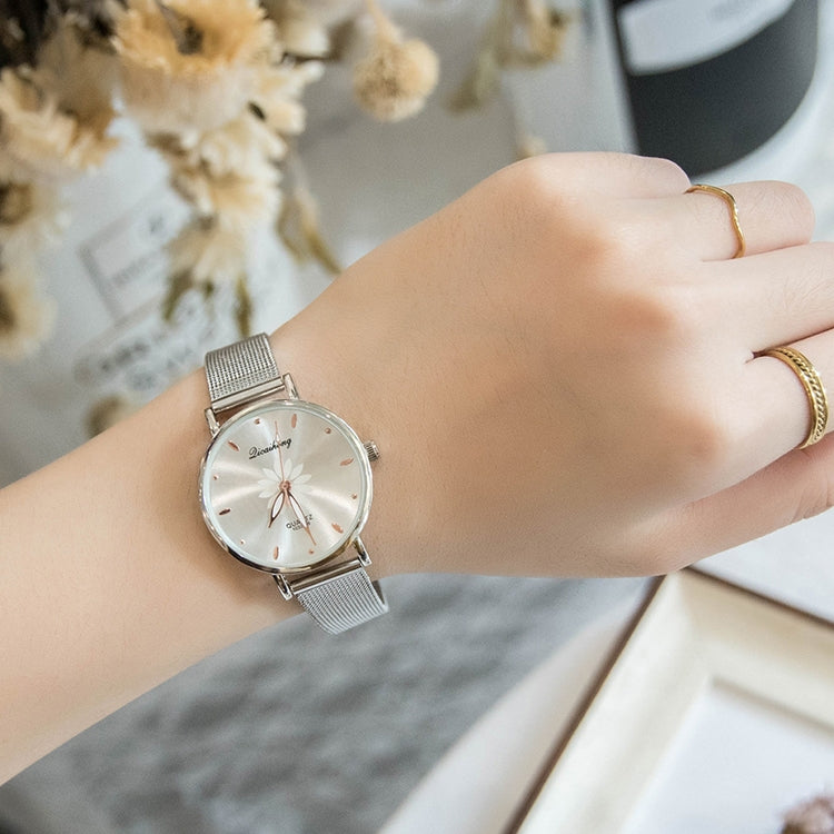 GAIETY Dial Flowers Metal Band Quartz Watch