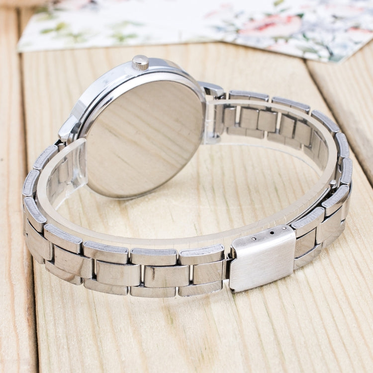 2 PCS Women Large Dial Stainless Steel Fine Strap Quartz Watch(Gold)