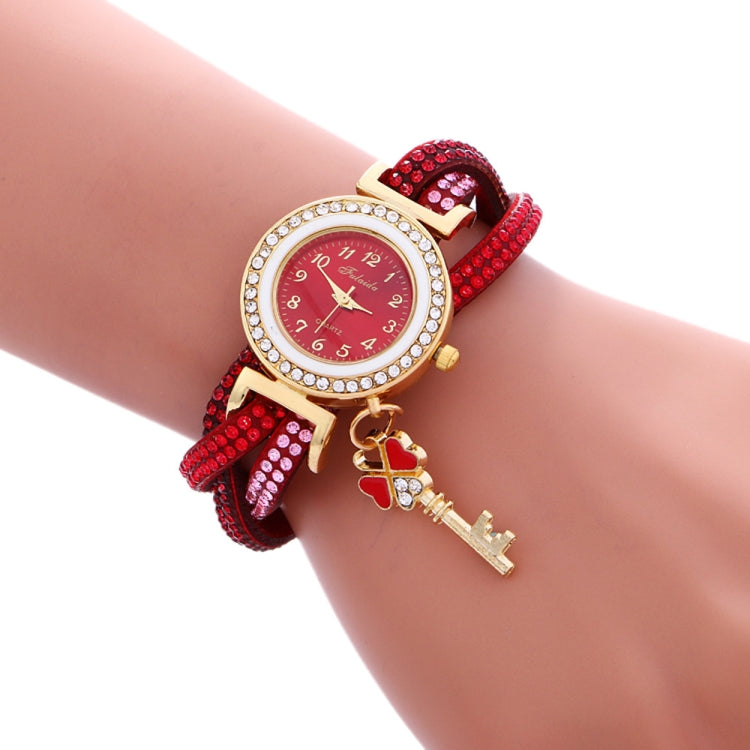 3 PCS Ladies Padlock Multicolor Bracelet Quartz Watch with Diamond