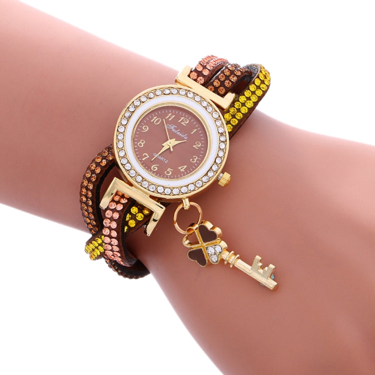 3 PCS Ladies Padlock Multicolor Bracelet Quartz Watch with Diamond