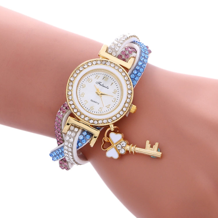 3 PCS Ladies Padlock Multicolor Bracelet Quartz Watch with Diamond