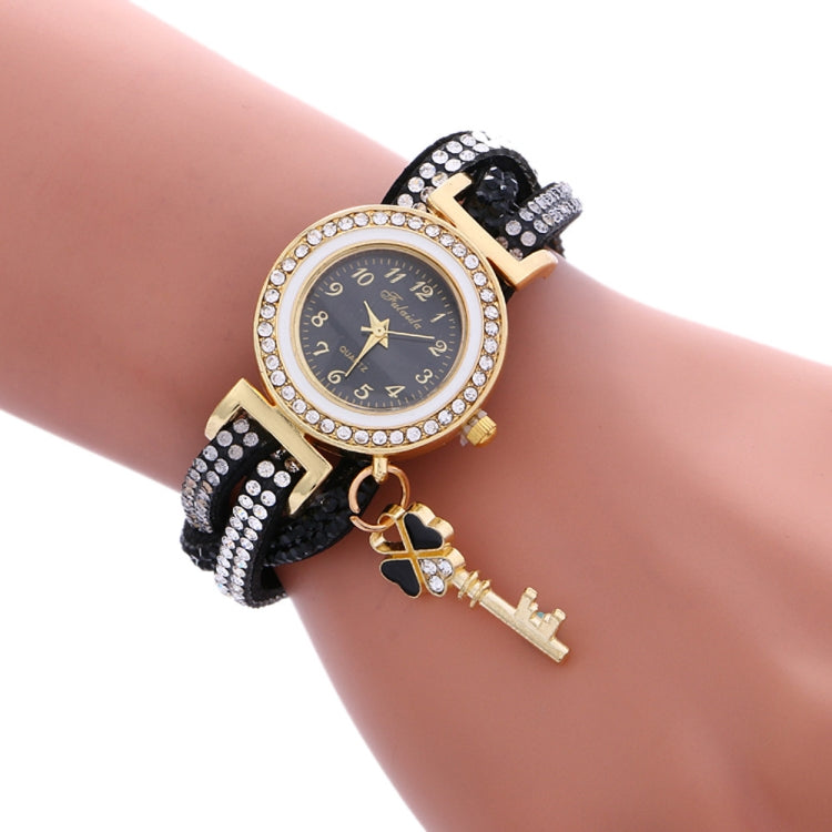 3 PCS Ladies Padlock Multicolor Bracelet Quartz Watch with Diamond