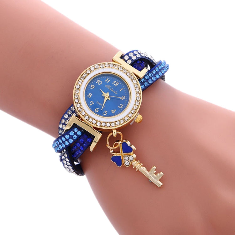 3 PCS Ladies Padlock Multicolor Bracelet Quartz Watch with Diamond