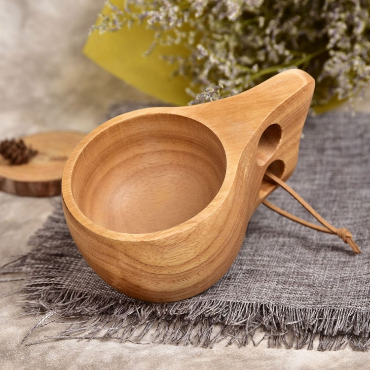 Hand Made Wood Tableware Green Wooden Cup, Capacity:101-200ml