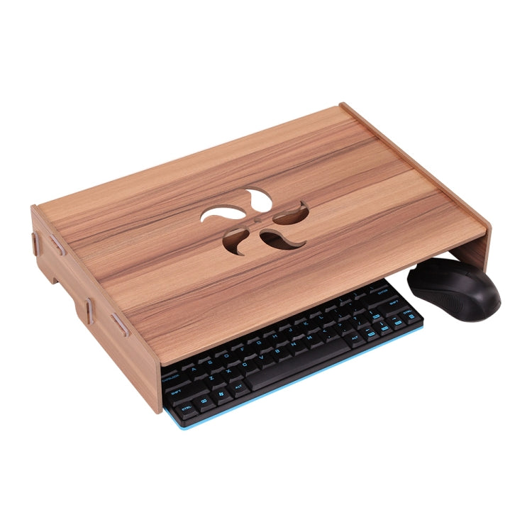 Wood Stand with Keyboard Wiring Slot for Computer Monitor / Laptop