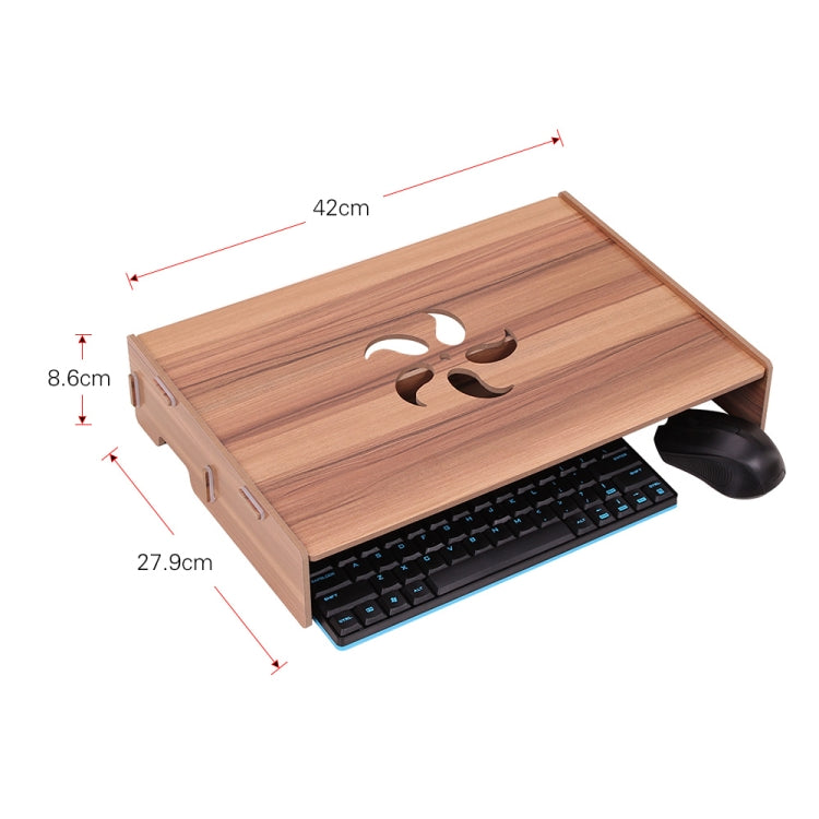 Wood Stand with Keyboard Wiring Slot for Computer Monitor / Laptop