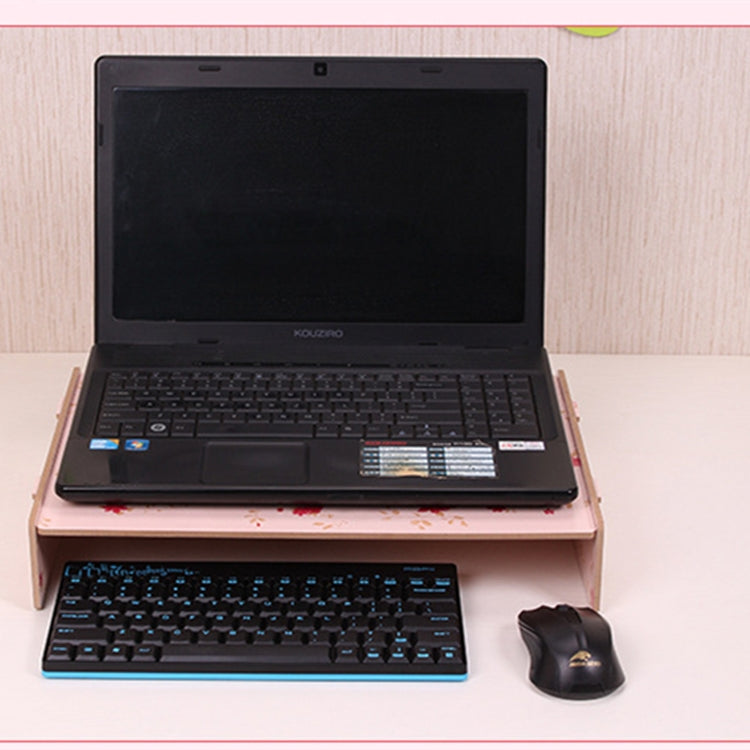 Wood Stand with Keyboard Wiring Slot for Computer Monitor / Laptop