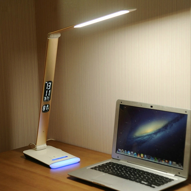Fashion Folding Touch Button LED Eye Protection Table Lamp Colorful Atmosphere Night Light with 5-Levels Dimming & LCD Display Screen