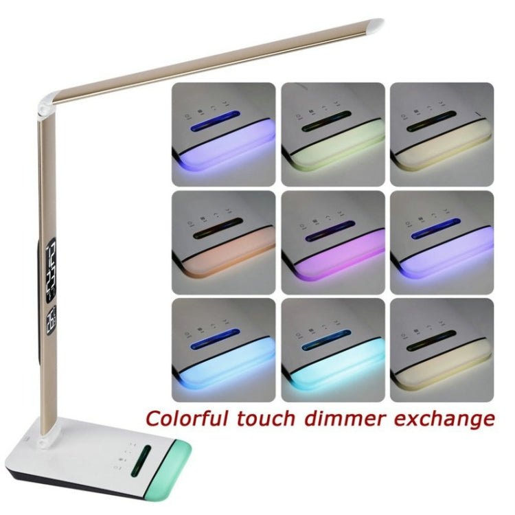 Fashion Folding Touch Button LED Eye Protection Table Lamp Colorful Atmosphere Night Light with 5-Levels Dimming & LCD Display Screen