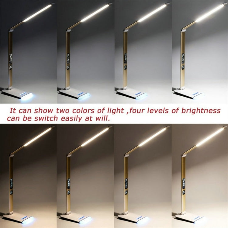 Fashion Folding Touch Button LED Eye Protection Table Lamp Colorful Atmosphere Night Light with 5-Levels Dimming & LCD Display Screen