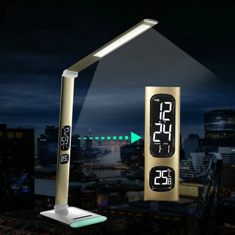 Fashion Folding Touch Button LED Eye Protection Table Lamp Colorful Atmosphere Night Light with 5-Levels Dimming & LCD Display Screen