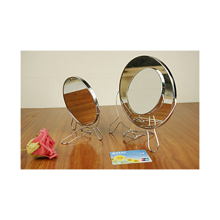 Creative Rotaing Double Sided Mirror Stainless Steel Makeup Cosmetic Mirror Decor Gift, Size:6 inch