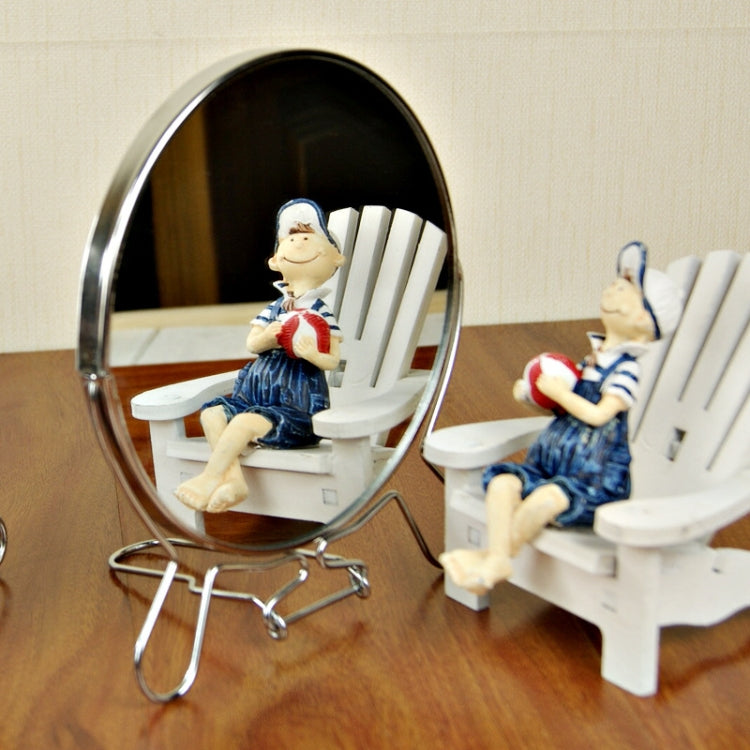 Creative Rotaing Double Sided Mirror Stainless Steel Makeup Cosmetic Mirror Decor Gift, Size:8 inch