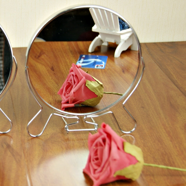 Creative Rotaing Double Sided Mirror Stainless Steel Makeup Cosmetic Mirror Decor Gift, Size:8 inch