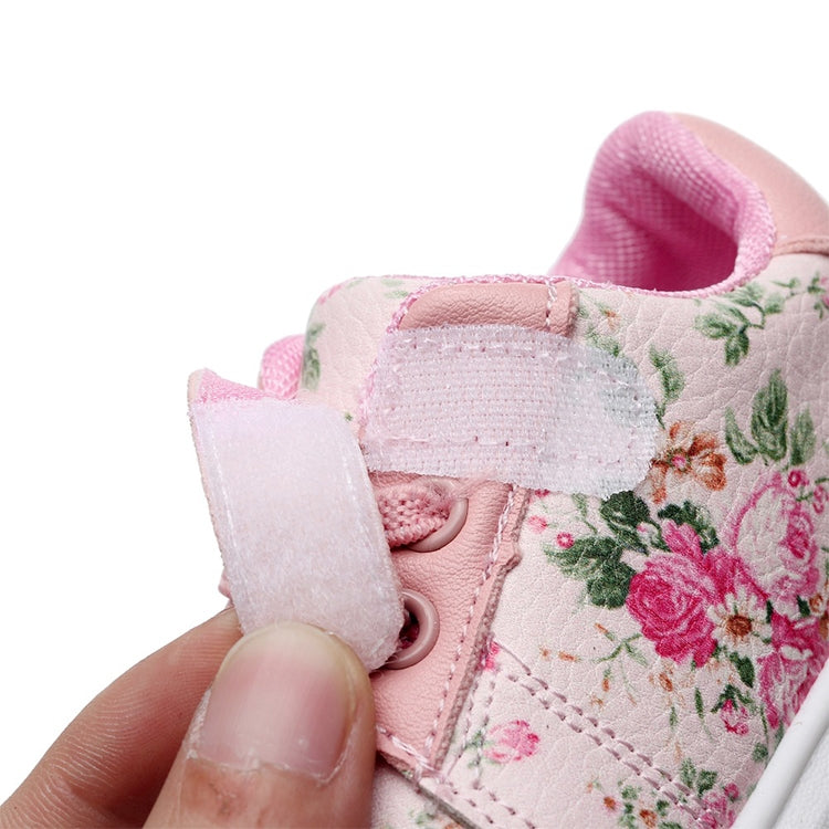 Cute Baby Shoes Soft Toddler Moccasins Pink Flower Sneakers Sport Shoes, Shoe Size: 17(pink)