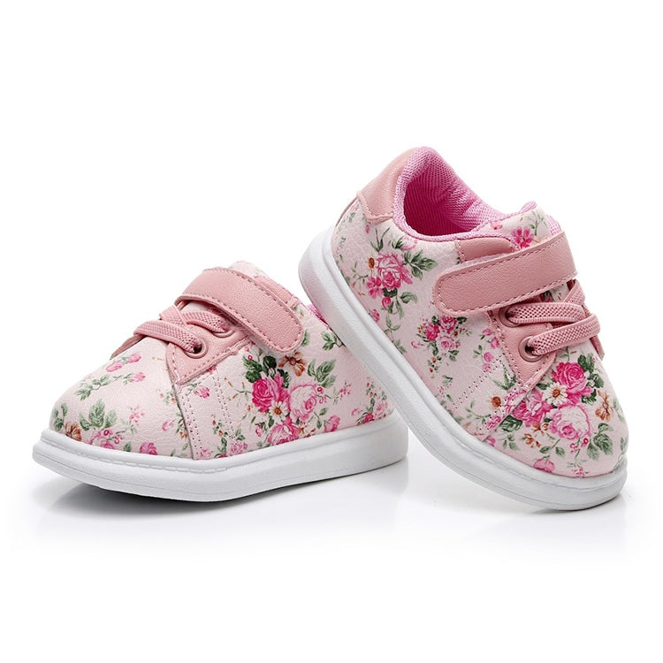 Cute Baby Shoes Soft Toddler Moccasins Pink Flower Sneakers Sport Shoes, Shoe Size: 22(pink)