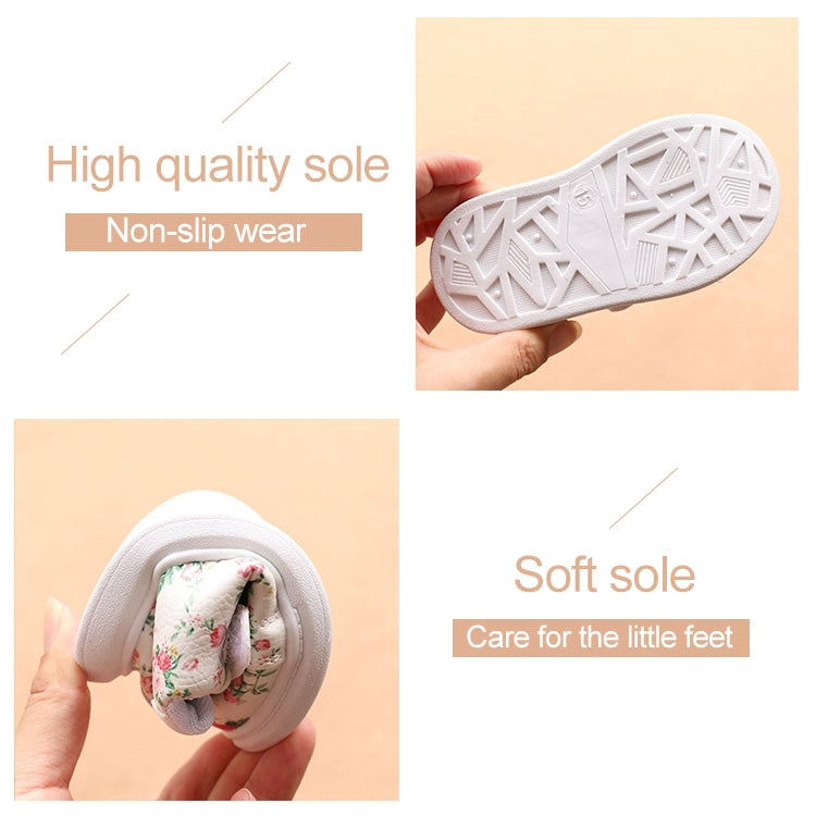 Cute Baby Shoes Soft Toddler Moccasins Pink Flower Sneakers Sport Shoes, Shoe Size: 23(white)