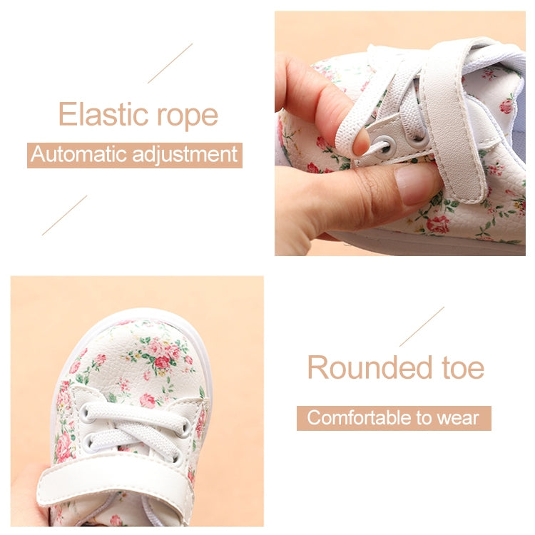Cute Baby Shoes Soft Toddler Moccasins Pink Flower Sneakers Sport Shoes, Shoe Size: 23(white)