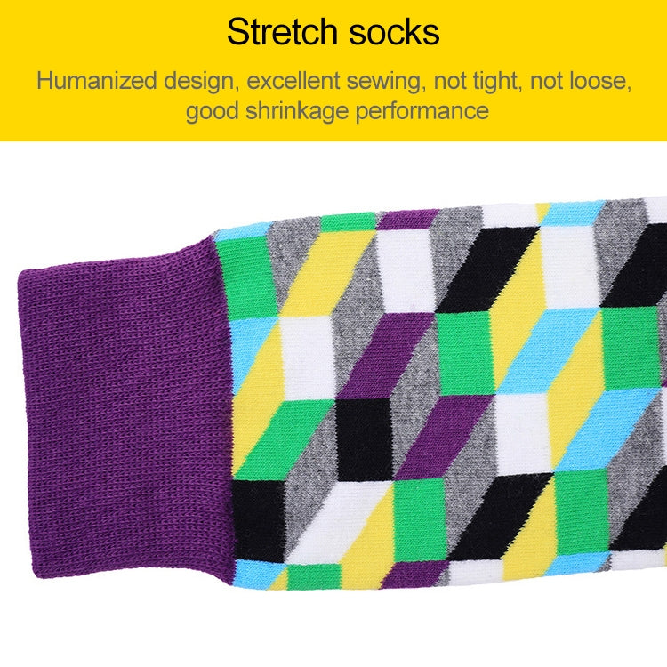 Personality Fashion Couple Socks Plaid Cotton Tube Socks, Size:One Size