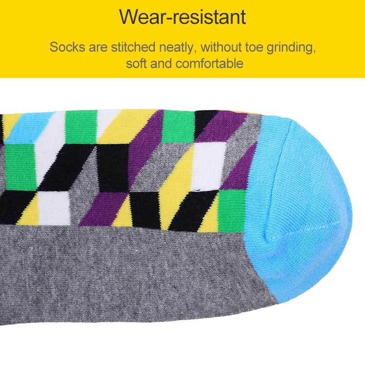 Personality Fashion Couple Socks Plaid Cotton Tube Socks, Size:One Size