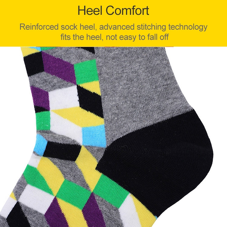 Personality Fashion Couple Socks Plaid Cotton Tube Socks, Size:One Size