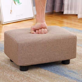 Fashion Home Solid Wood Simple Fabric Bench Square Stool