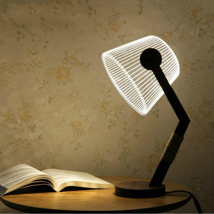Fashion Simple Acrylic Home Bedroom Bedside Creative 3D Night Light Table Lamp(UK Plug)