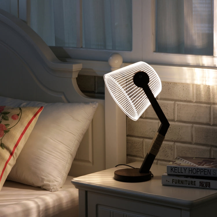 Fashion Simple Acrylic Home Bedroom Bedside Creative 3D Night Light Table Lamp(UK Plug)