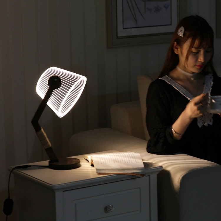Fashion Simple Acrylic Home Bedroom Bedside Creative 3D Night Light Table Lamp(UK Plug)