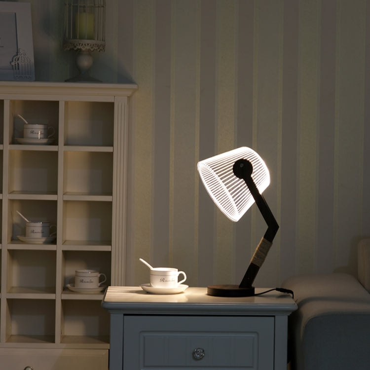 Fashion Simple Acrylic Home Bedroom Bedside Creative 3D Night Light Table Lamp(UK Plug)