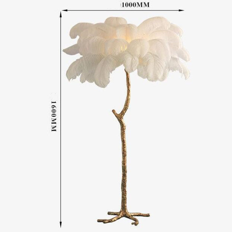 Resin Ostrich Feather Floor Lamp