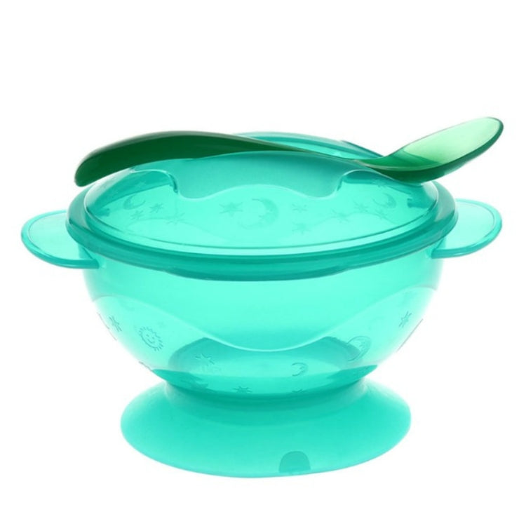 3 PCS Baby Non-Slip Double Ear Suction Wall With Lid With Spoon Training Bowl