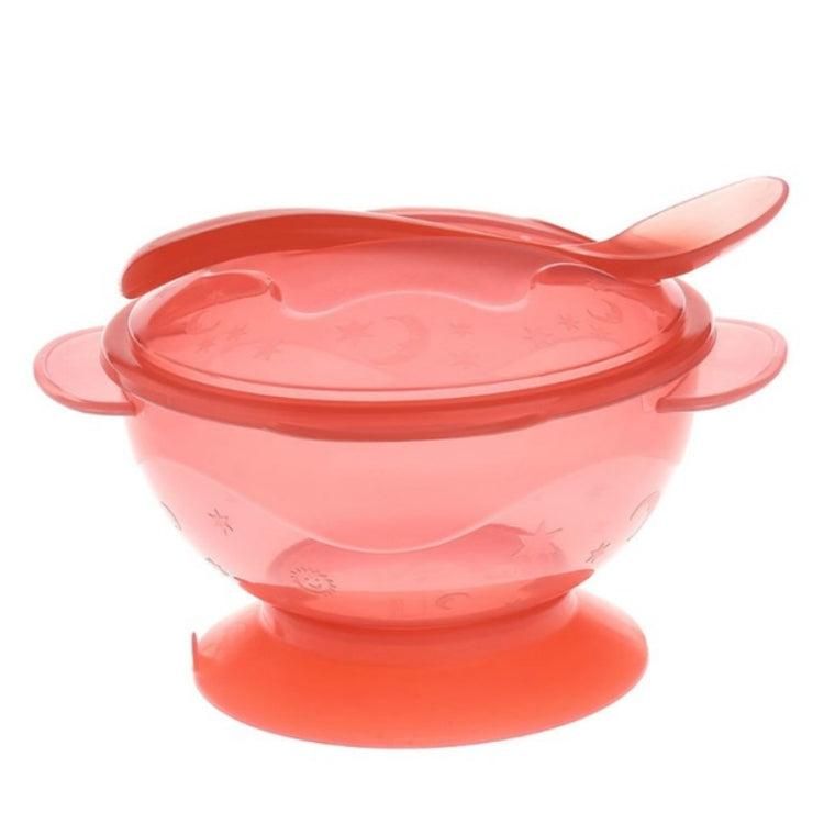 3 PCS Baby Non-Slip Double Ear Suction Wall With Lid With Spoon Training Bowl
