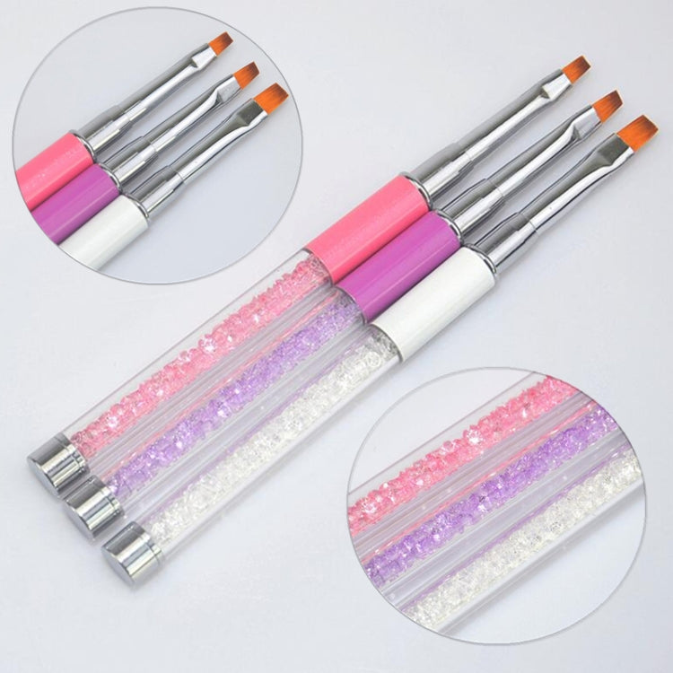 Nail Art Flat Painting Brush Set Pen Rhinestone Metal Acrylic Gel UV Polish Tips Builder 3D Flower Drawing Manicure Tools