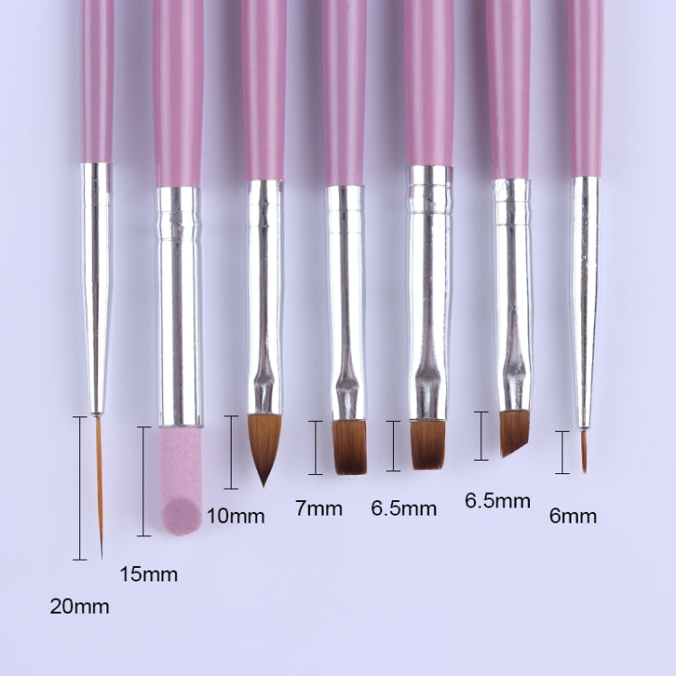 3 PCS Nail Brush Set Pink Handle UV Gel Lacquer Acrylic Painting Liner Pen Cuticle Remover Manicure Nail Art Tool