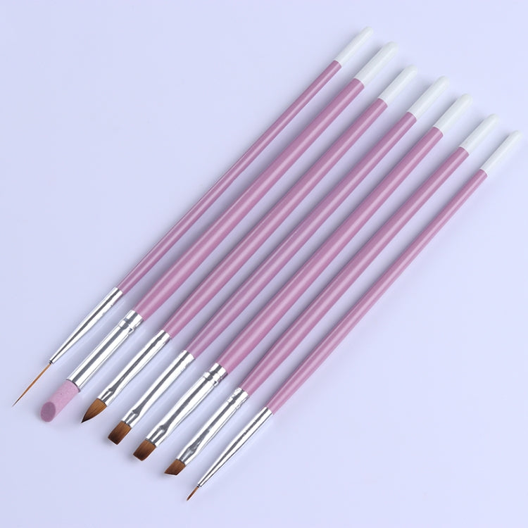 3 PCS Nail Brush Set Pink Handle UV Gel Lacquer Acrylic Painting Liner Pen Cuticle Remover Manicure Nail Art Tool