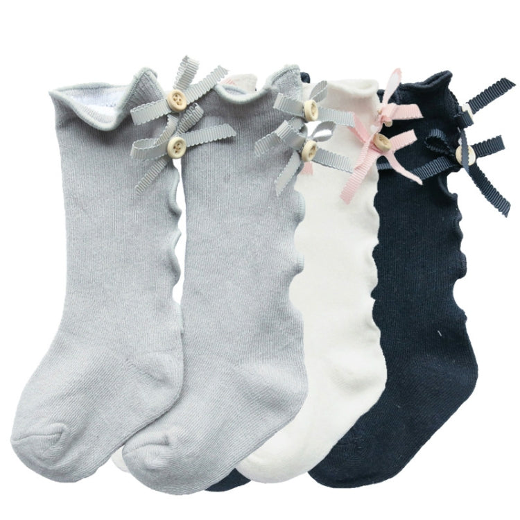 Baby Cute High Knee Fungus Lace Bow Socks, Size:M