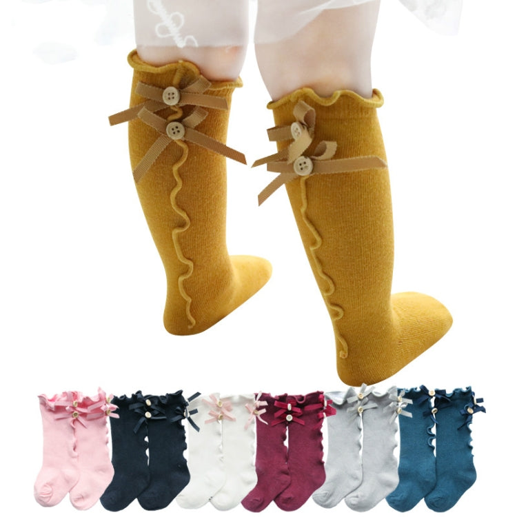 Baby Cute High Knee Fungus Lace Bow Socks, Size:XL